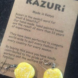 Beautiful yellow Kazuri earrings